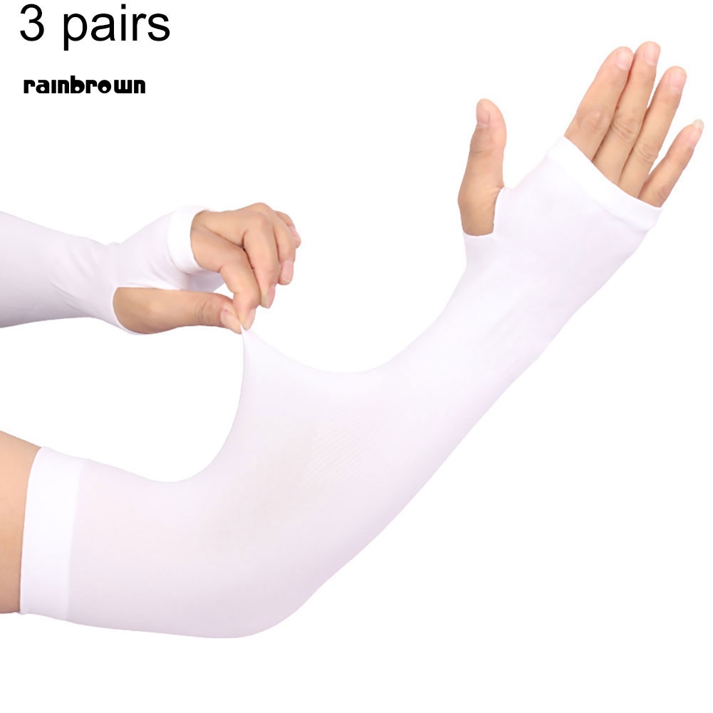 Bộ 3 Đôi Găng Cánh Tay Chống Nắng Và Tia UV Thoáng Khí Tiện Dụng Khi Chơi Thể Thao / Đạp Xe