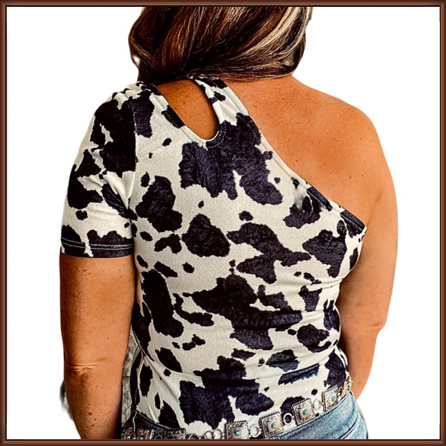 Áo Thun 95% Polyester 5% Tay Ngắn Hở Vai Phong Cách Âu Mỹ Dành Cho Nữ