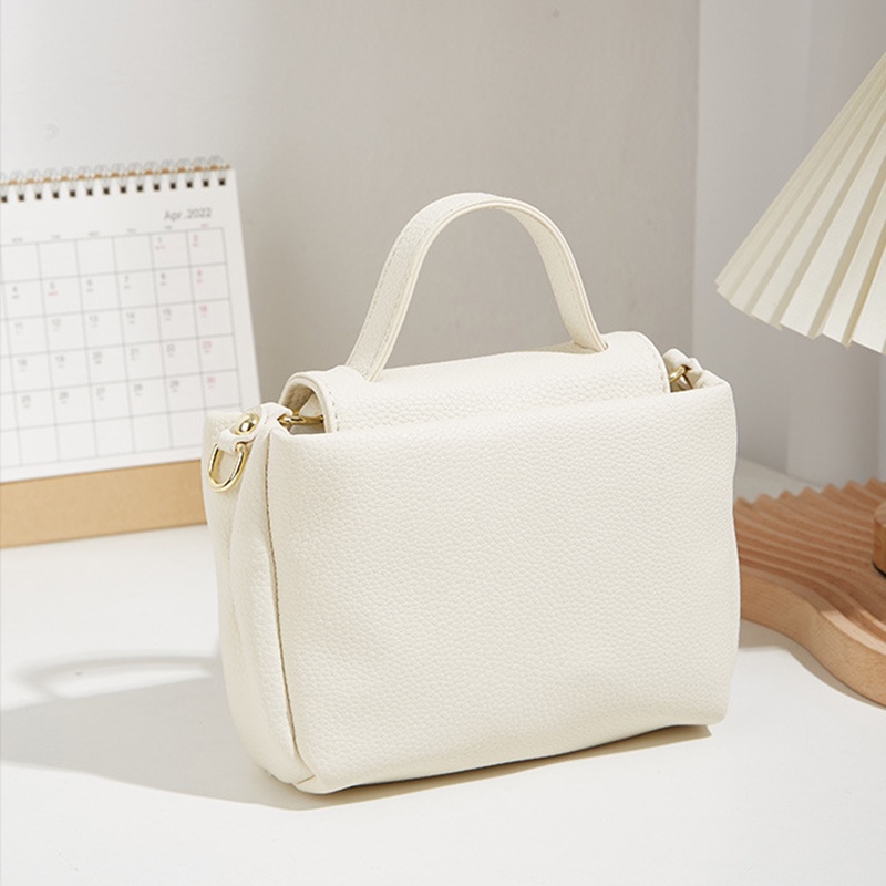 Túi Đeo Chéo Hình Vuông Nhỏ Màu Trơn Cài Khóa Chất Lượng Cao Phong Cách Cổ Điển Thời Trang Cho Nữ