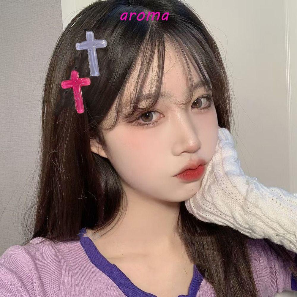 Kẹp Tóc Hình Chữ Thập / Ngôi Sao / Ngôi Sao Nhỏ Nhắn Dễ Thương Phong Cách Retro Dành Cho Nữ y2k