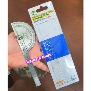 Thước đo góc 180 độ được làm từ thép không gỉ Cmart Model D0023 dài 100mm