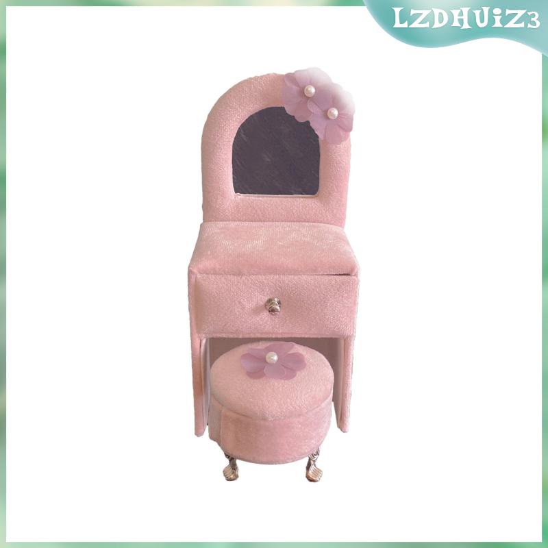 Giá Đỡ Trang Sức Đồ Chơi Để Bàn Trang Điểm Mini Màu Hồng Cho Búp Bê Bé Gái Và Bé Gái
