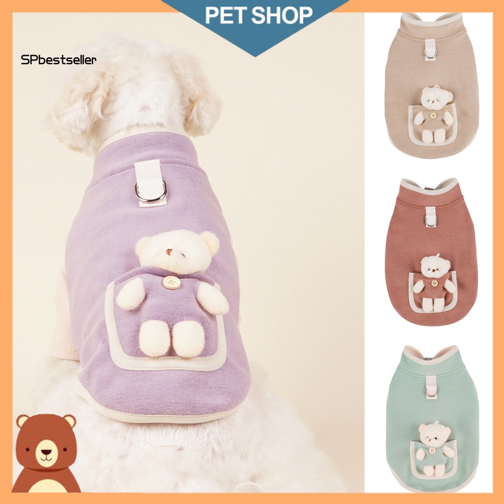 Trang Phục Mùa Thu Ấm Áp Có Túi Hình Chữ D Có Khóa Cài Cho Thú Cưng
