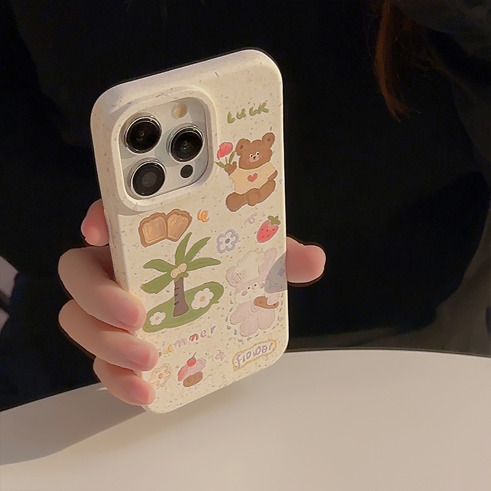 Ốp Điện Thoại Silicon Hình Cây Dừa / Gấu Cho Iphone SE2020 7 / 8 Plus 14 X XR XM 11 12 MINI 13 PRO MAX AT0292