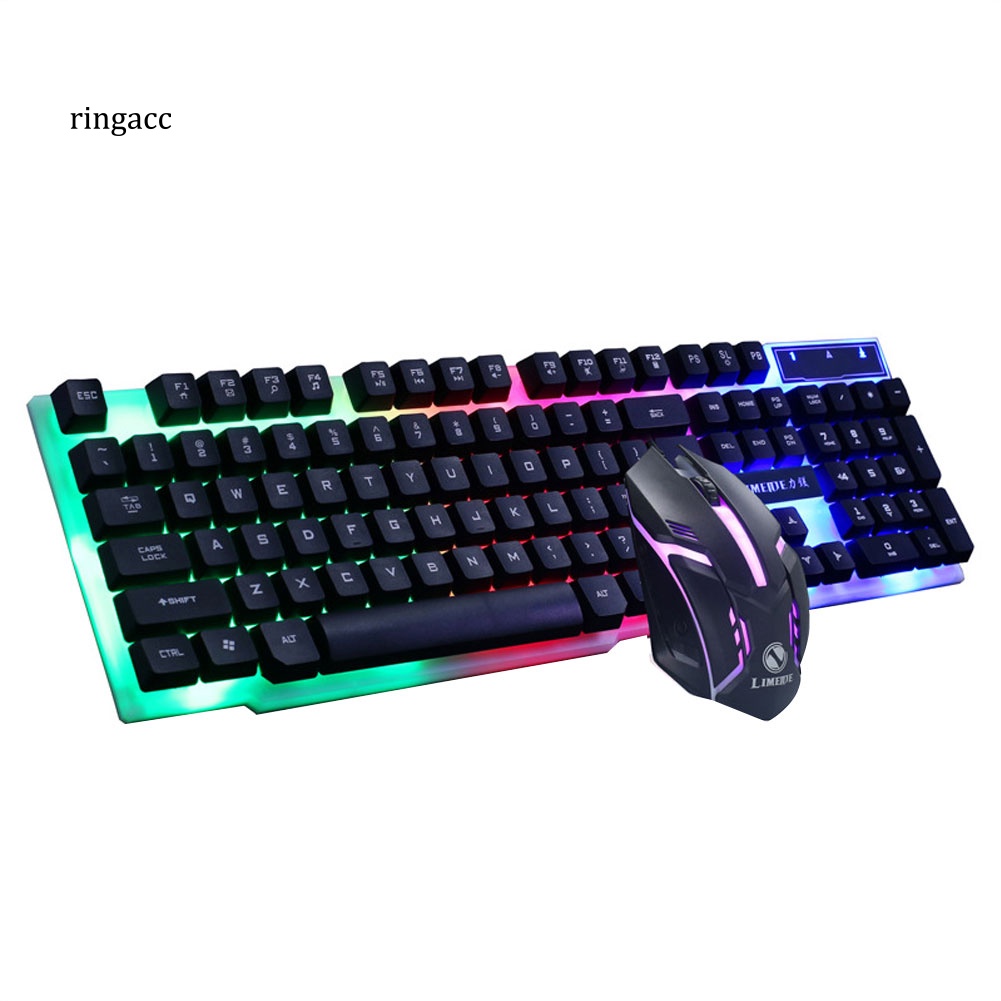 Bộ Bàn Phím Và Chuột Chơi Game 1200dpi Có Đèn Led Nhiều Màu Sắc