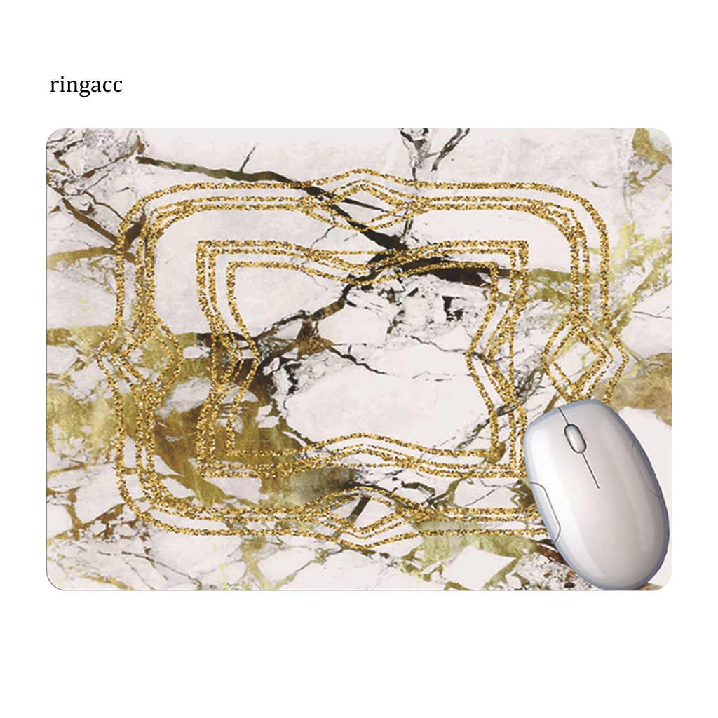 Rga Tấm Lót Chuột Bàn Phím Mềm Chống Trượt Bề Mặt Đá Cẩm Thạch Viền Màu Vàng Kim Dành Cho Gia Đình