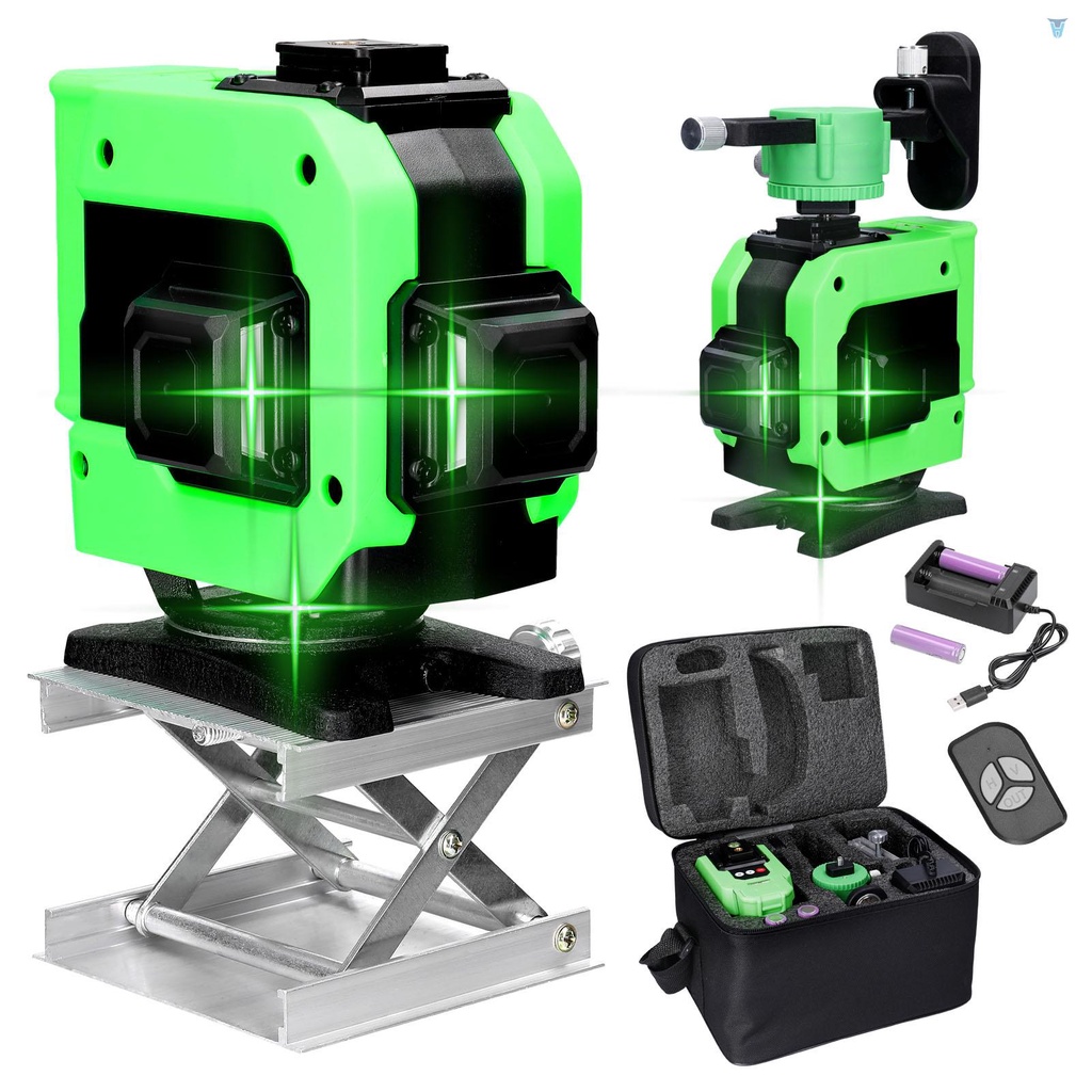 Máy Đo Đa Năng KKmoon 12 Đường Laser Cấp 3° Máy Cân Bằng Pin Lithium Tự Động Sạc USB Với Dòng Nghiêng Ngang