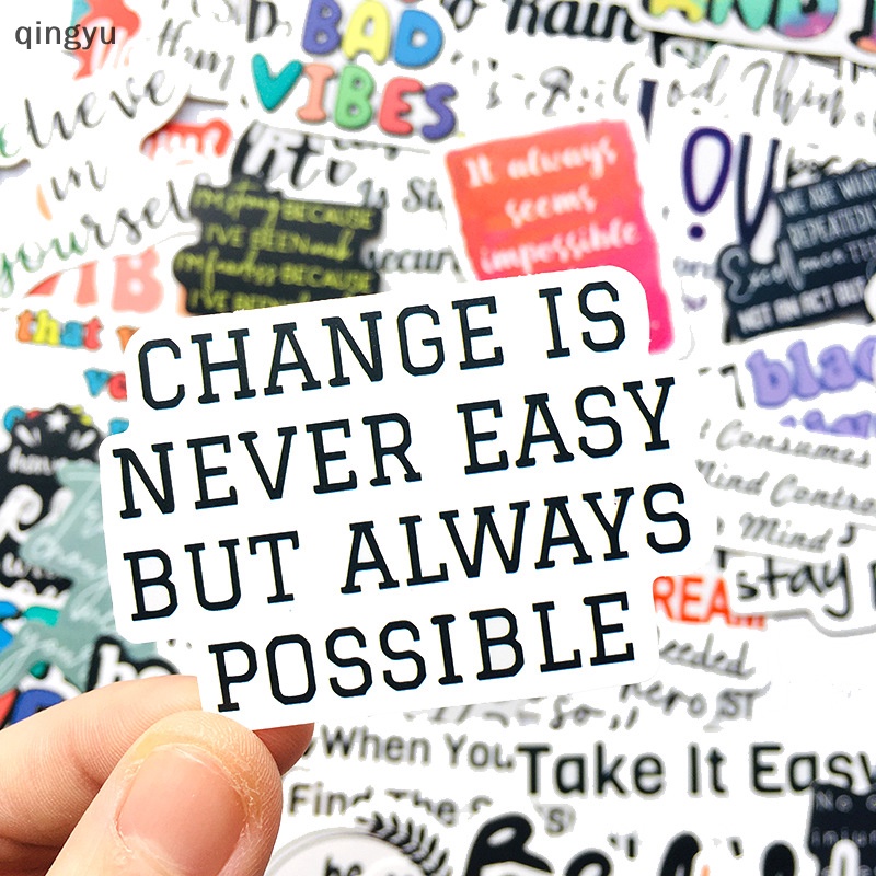 Set 100 Miếng Dán Chữ Tiếng Anh Trang Trí Ván Trượt / Guitar / Laptop