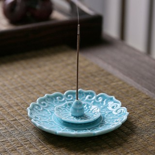Đế đốt trầm hương bằng gỗ đàn hương hình hoa sen phong cách trung hoa mới