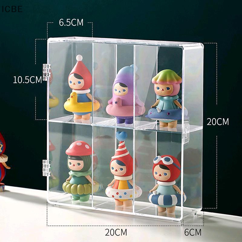 Hộp Đựng Mô Hình Trưng Bày Búp Bê 6 Ngăn Bằng Acrylic