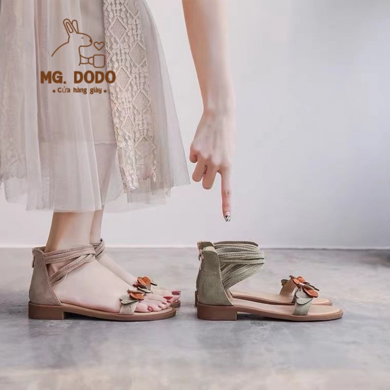 Giày Sandal Đế Phẳng Phong Cách La Mã Thời Trang Mùa Hè 2023 Mới Cho Nữ