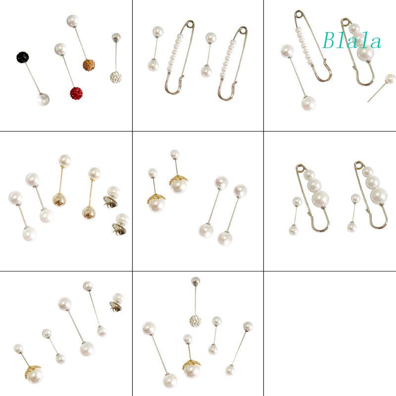 1 Bộ Ghim Cài Áo Đính Ngọc Trai Nhân Tạo Thời Trang