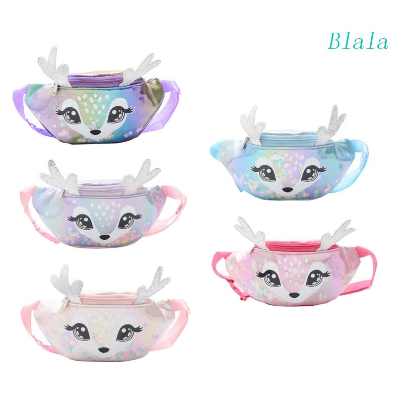 Túi Đeo Chéo Ngực / Hông In Họa Tiết Nai Phong Cách Thể Thao Nhỏ Gọn Cho Bé