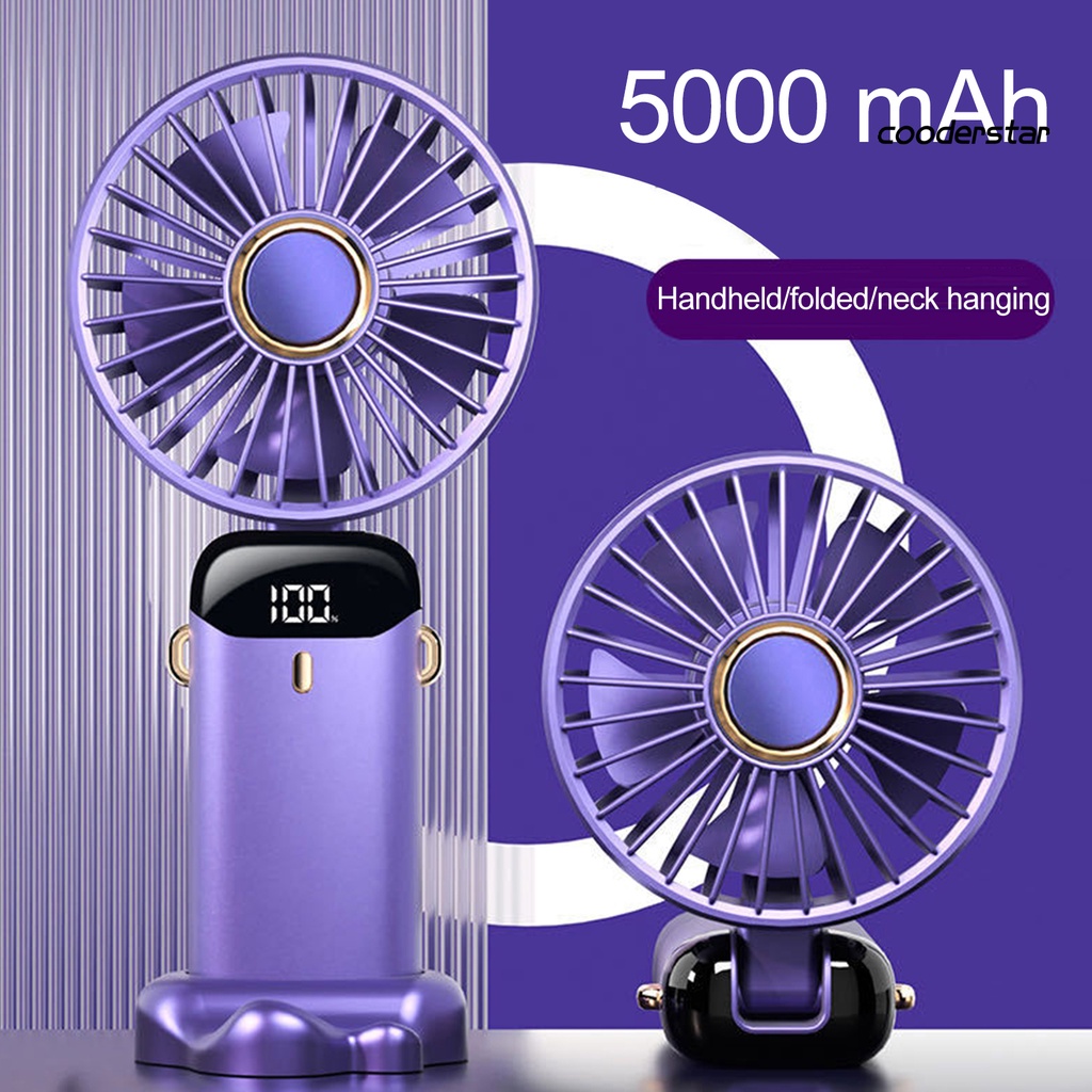 1 Bộ Quạt Mini 90 Độ 5 Bánh Răng 5000mAh Có Thể Gập Lại Tiện Dụng Khi Đi Du Lịch