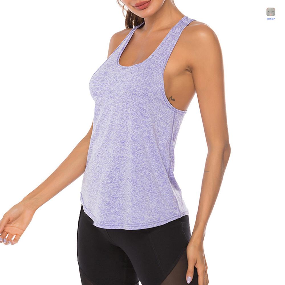Áo Tank Top Thể Thao Sát Nách Màu Trơn Lưng Khô Thoáng Nhanh Thời Trang Cho Bạn Gái