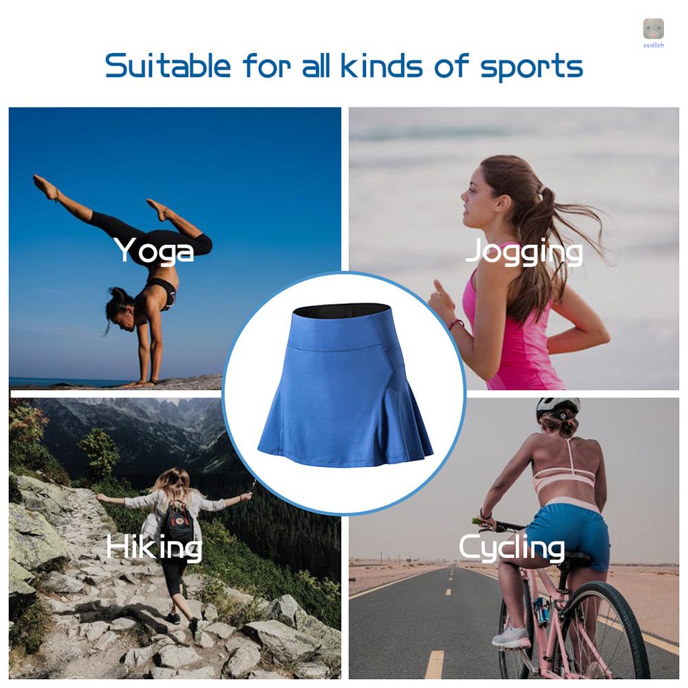 Chân Váy Thể Thao Lưng Cao Nhanh Khô Phối Túi Tiện Dụng Cho Nữ