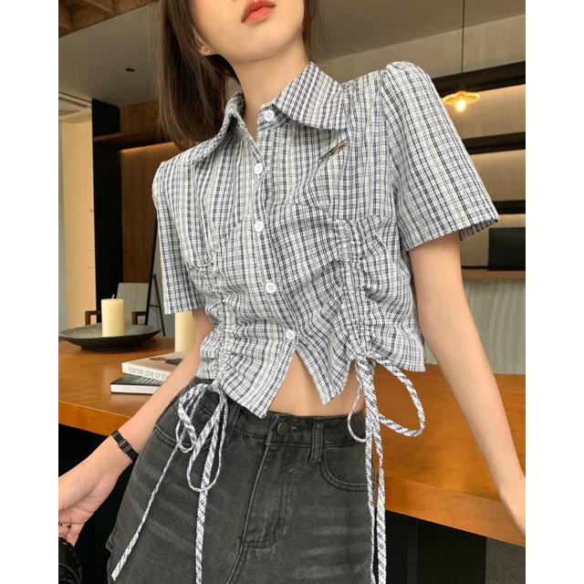 Áo croptop NZN cổ polo thời trang dành cho nữ