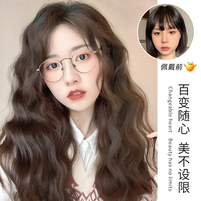 Bộ Tóc Giả Dài Xoăn Nhẹ Nhàng Bằng Len Phong Cách lolita Msl165 Dành Cho Nữ