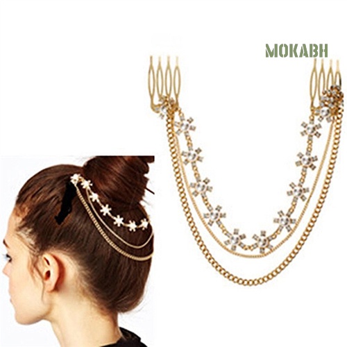 Lược Cài Tóc Dạng Chuỗi Hạt Phối Tua Rua Thời Trang Cho Nữ