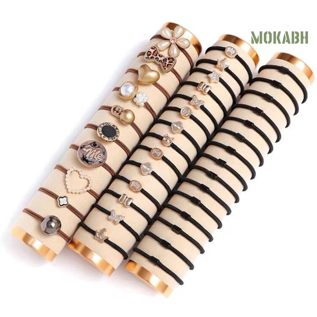 Bộ 60 Dây Cột Tóc Co Giãn Bằng Cao Su Và Kim Loại Thời Trang Cho Nữ