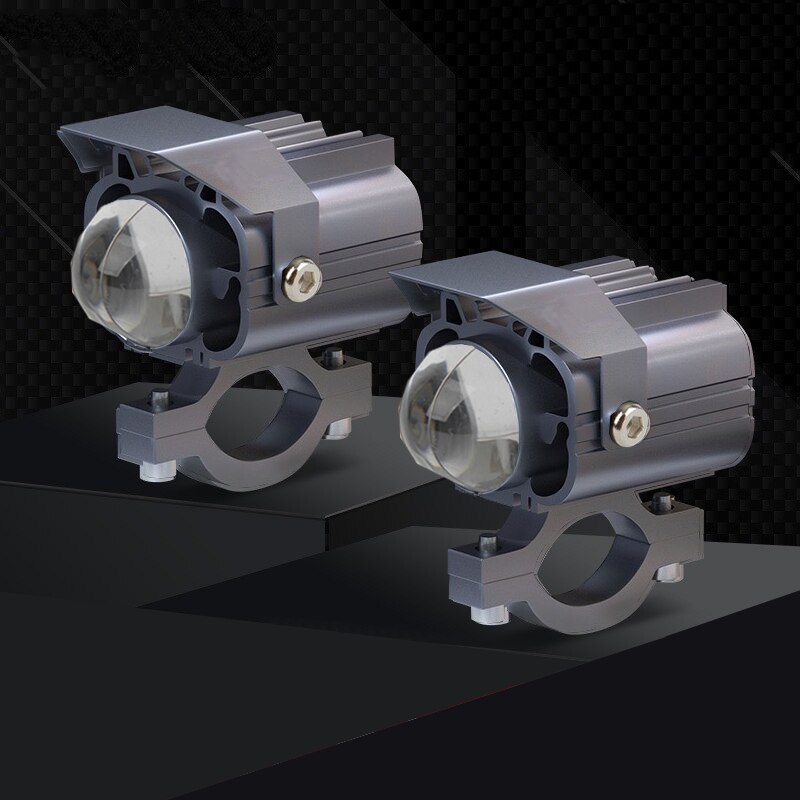 Đèn Pha LED 12V 24V Màu Vàng Chuyên Dụng Cho Xe Mô Tô