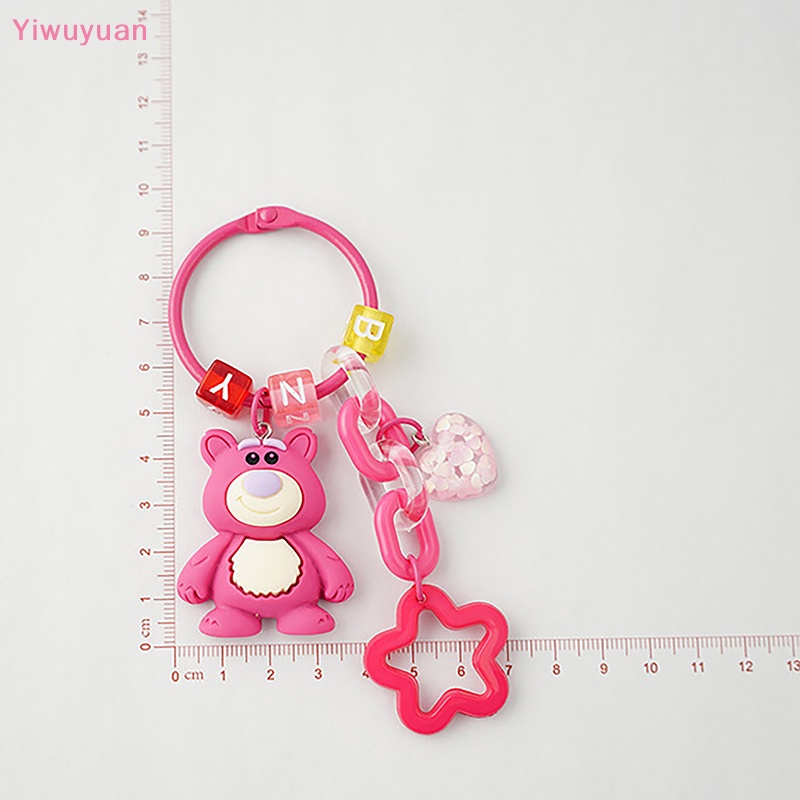 < Yiwuyuan > Móc Khóa Hình Gấu Hồng Và Dâu Tây Đỏ Đáng Yêu Dành Cho Bạn Gái Mới