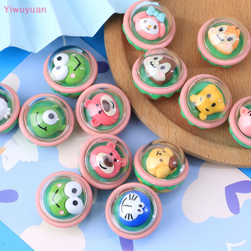 &lt; Yiwuyuan &gt; Kẹp Tóc Hình Hoạt Hình Gashapon Tumbler Có Keo Dán Trang Trí Điện Thoại / Kẹp Tóc Bằng Nhựa Resin Thủ Công DIY