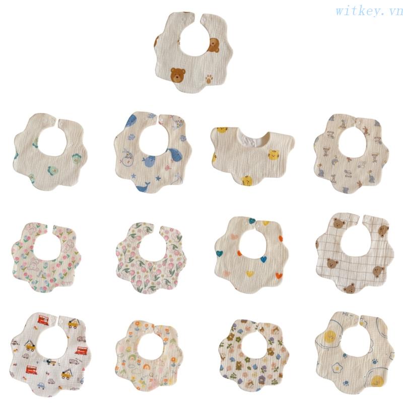 Yếm Ăn 4 Lớp In Họa Tiết Hoạt Hình Dành Cho Bé Sơ Sinh