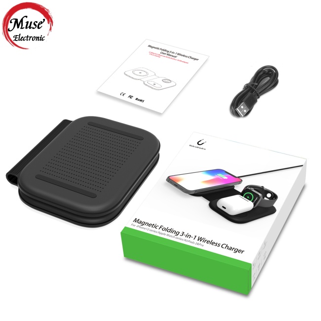 Đế Sạc Điện Thoại / iwatch / tws Không Dây 3 Trong 1 Từ Tính F20 15w Sạc Nhanh