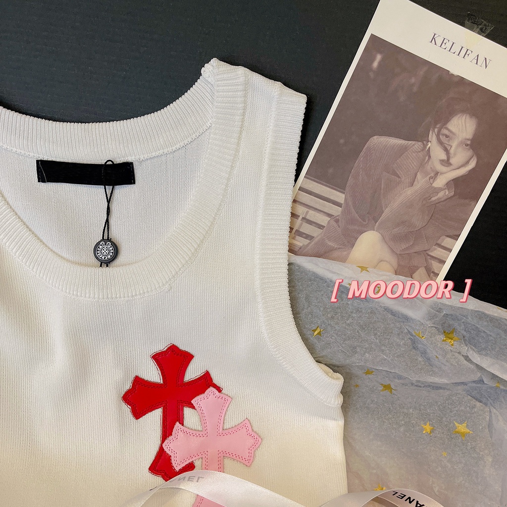 Áo Dệt Kim Hai Dây Màu Trắng Thời Trang Mùa Hè Cho Nữ