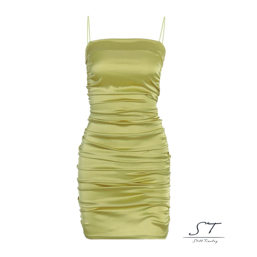 Đầm Hai Dây Màu Trơn Dáng Ôm Gợi Cảm Thời Trang Mùa Hè Cho Bạn Gái