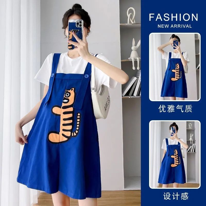 YHTN váy bầu mùa hè Thời trang dễ thương bigsize xinh đầm bầu thun đồ bầu xinh