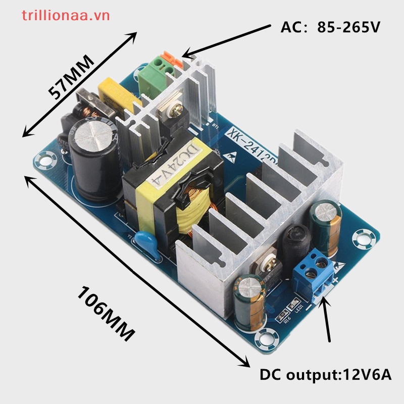 Mô Đun Chuyển Đổi Nguồn Điện Trillionaa AC110v 220v Sang DC 24V 6A AC-DC