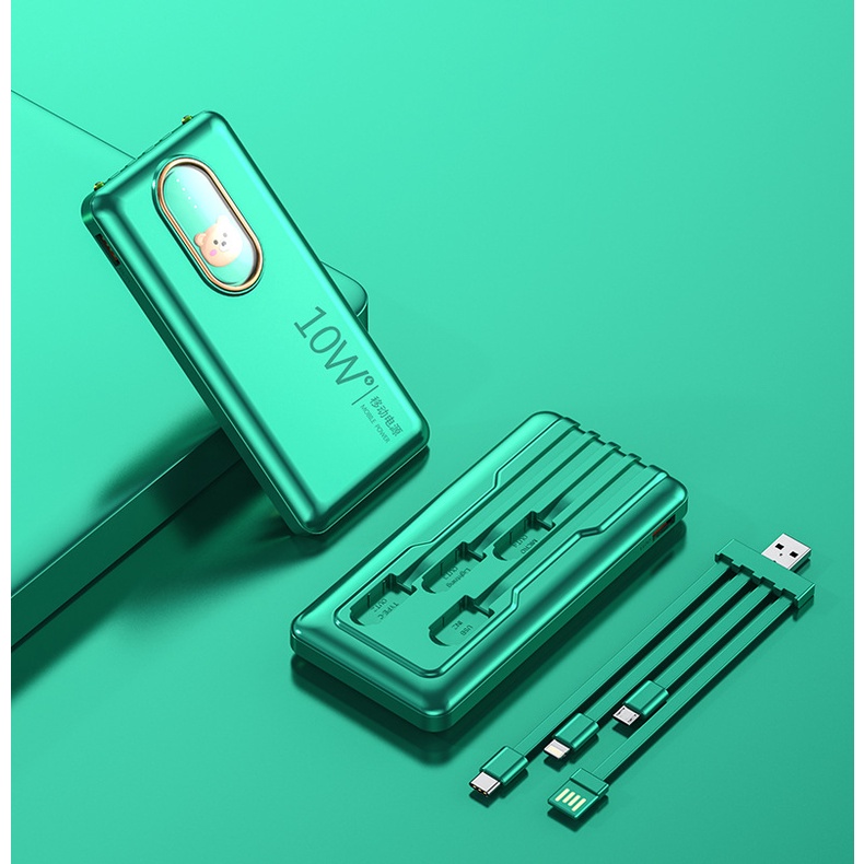 Pin Sạc Dự Phòng 20000mAh Họa Tiết Hoạt Hình Kèm Dây Cáp Sạc Nhanh Tiện Dụng