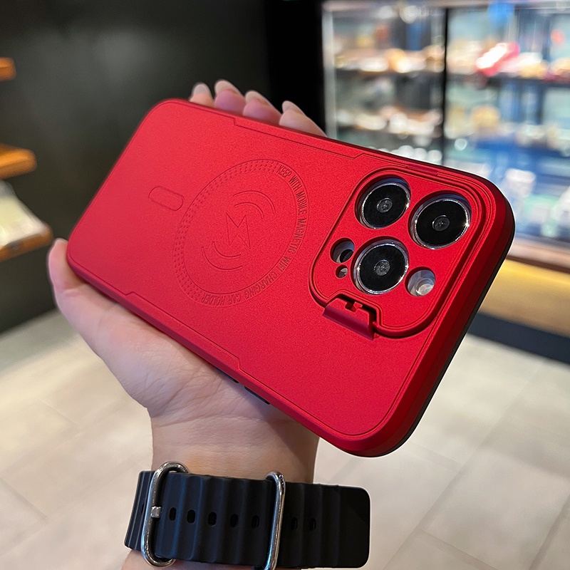 Bao Da Điện Thoại PC Mặt Nhám Từ Tính Có Giá Đỡ Cho iPhone 14 Plus 13 12 11 Pro Max XS