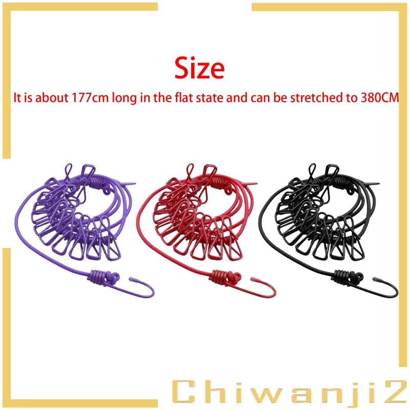 [Chiwanji2] Dây Phơi Quần Áo Co Giãn Có Thể Thu Gọn Đa Năng Dùng Khi Đi Biển / Cắm Trại