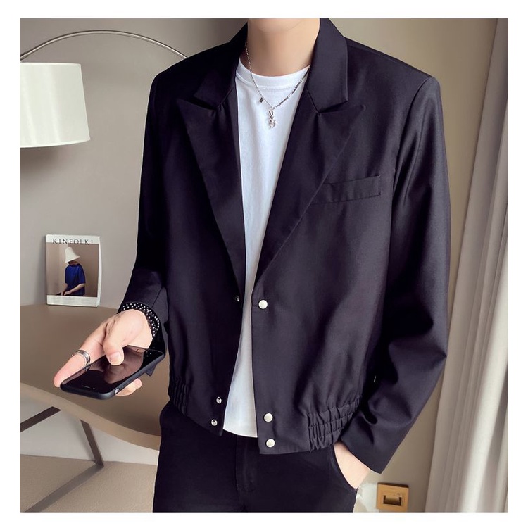 Áo Khoác Vest Ngắn Dáng Ôm Phong Cách Hàn Quốc Thời Trang Xuân Thu Cho Nam