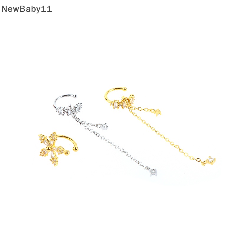 1 Bông Tai Kẹp Hình Hoa Đính Pha Lê Lấp Lánh Thời Trang Cho Nữ