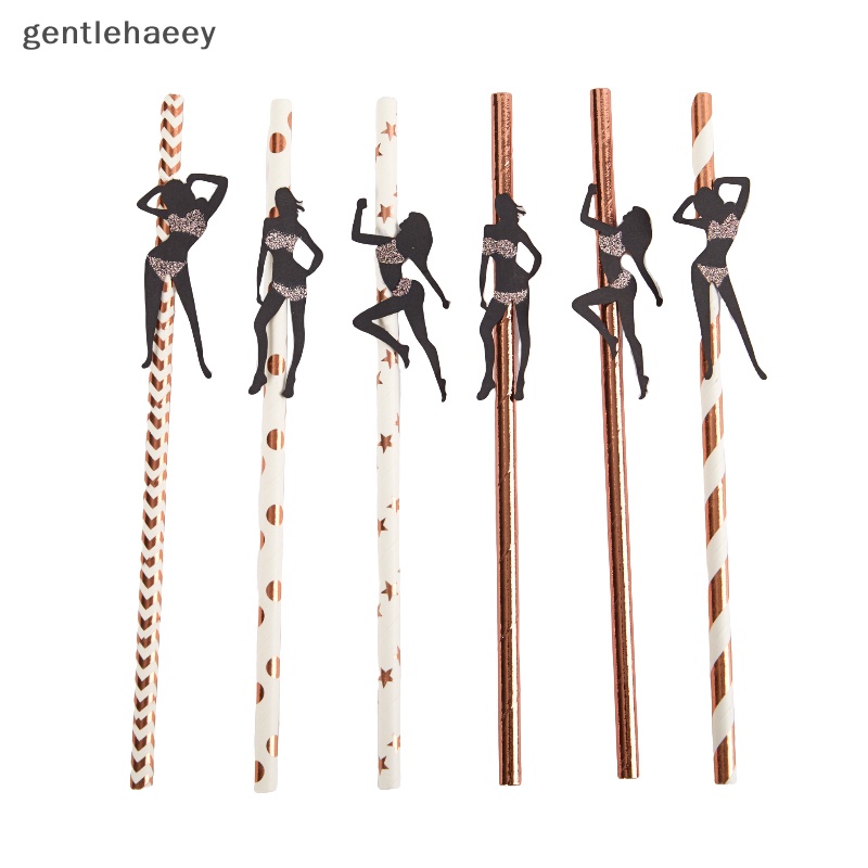 Bộ 6 Ống Hút Gắn Trang Trí Tiệc Khiêu Vũ Quyến Rũ Dành Cho Nữ