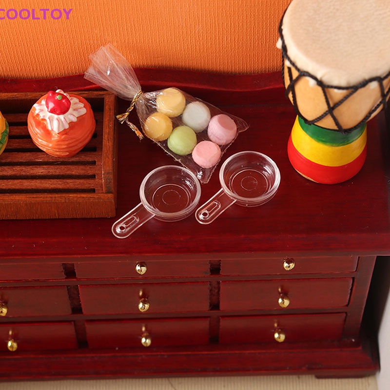 Set 2 Mô Hình Chảo Mini Bằng Nhựa Trong Suốt Dùng Trang Trí Nhà Búp Bê