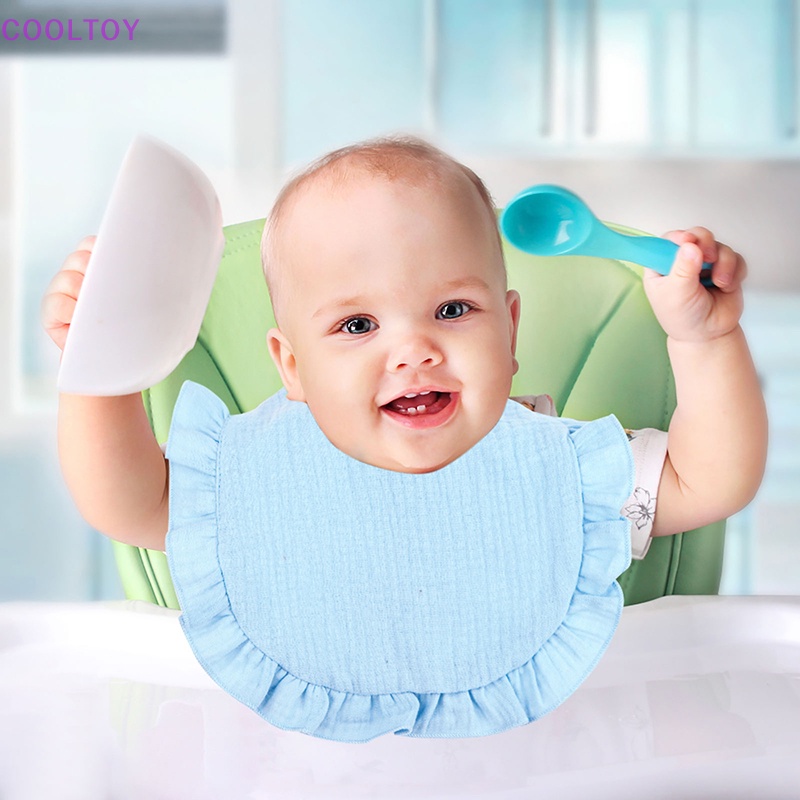 1 Yếm Ăn Vải Cotton Mềm Phối Ren Có Thể Điều Chỉnh Cho Bé