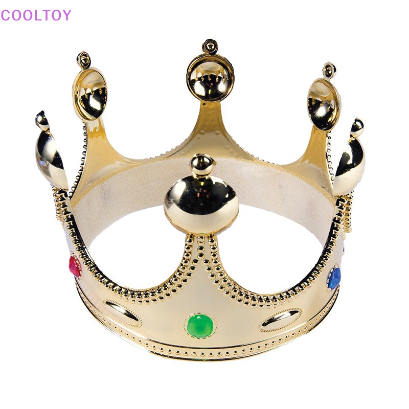 Nón Vương Miện Hóa Trang Vua Hoàng Gia Bằng Nhựa Màu Vàng Mới Lạ