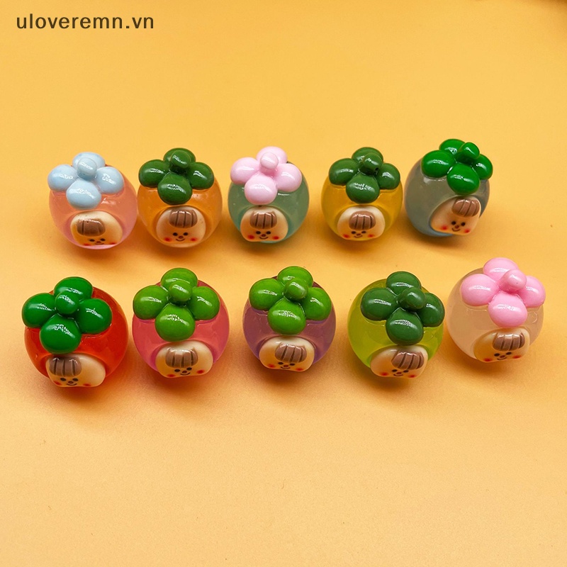 Bộ 2 Đồ trang trí Trái Xoài Hoạt Hình Mini Phát Sáng Dùng Trang Trí Tiểu Cảnh