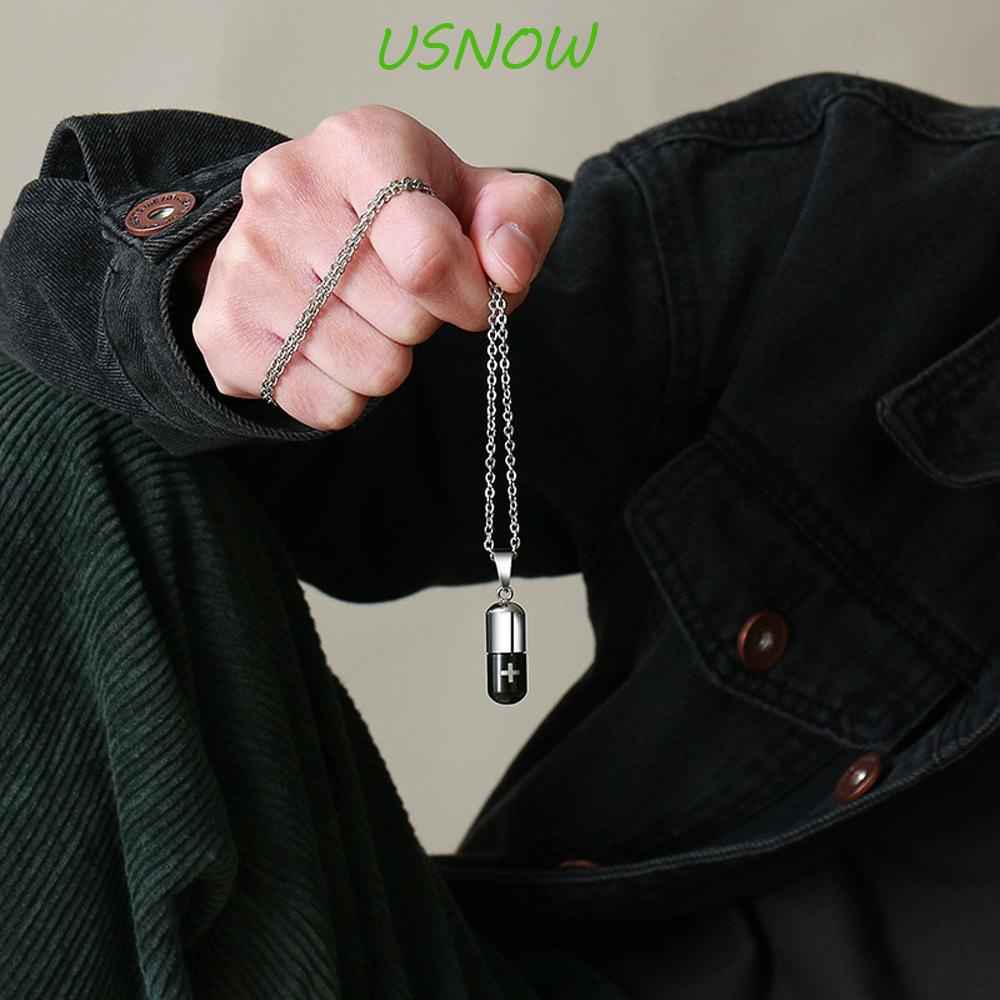 Vòng cổ Mặt Hình Viên Thuốc Tro Vial Keepake Cremation Urn Phong Cách Punk Mới Cho Nữ