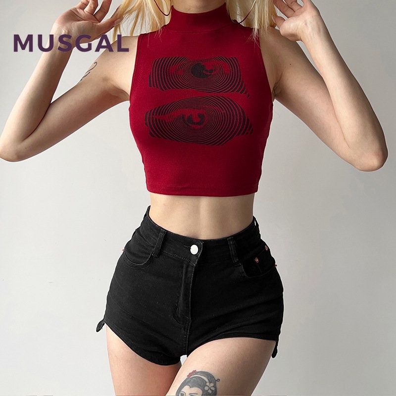 Áo Tank Top Ôm Dáng In Họa Tiết Chữ Thời Trang 2023 Cho Nữ