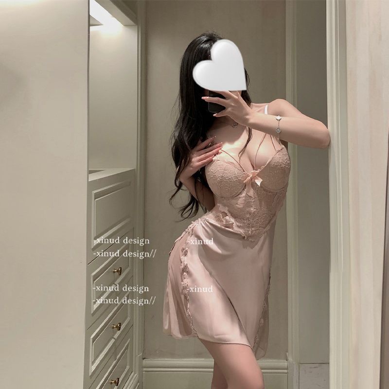 Đồ ngủ Hai Dây Mỏng Màu Trơn Có Đệm Ngực Phối Ren Và Mút Nâng Ngực Kiểu Pháp Thời Trang Mùa Hè Quyến Rũ Cho Nữ