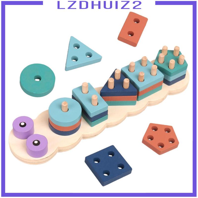 [Lzdhuiz] Trò Chơi Xếp Chồng Lên Nhau Hình Học Bằng Gỗ Montessori Giáo Dục Montessori