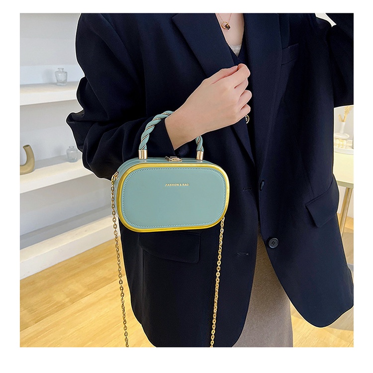 Túi Xách JASMIN NOIR Da PU Phối Dây Xích Có Khóa Thời Trang Cho Nữ