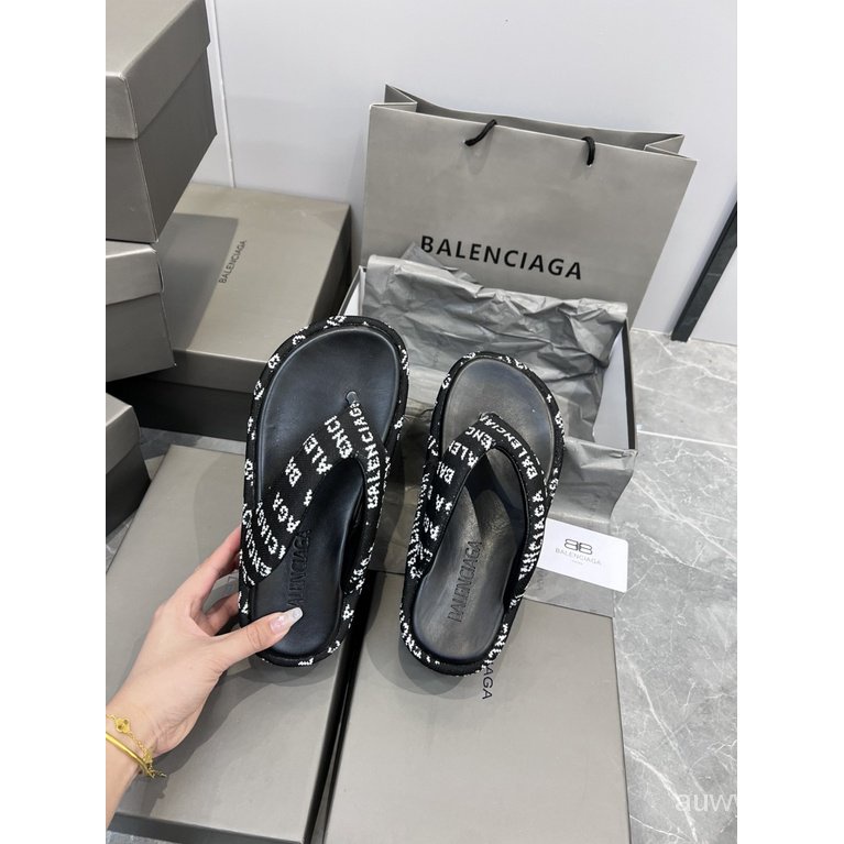 BALENCIAG* Dép Sandal Đế Dày Cao Cấp Phong Cách Xuân Hè 2023 BALENCIAG * AHAQ