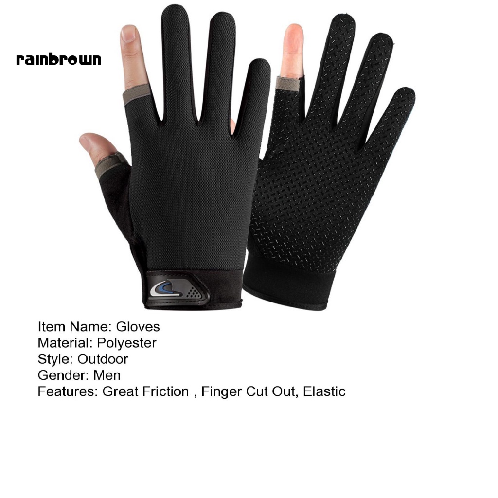 1 Đôi Găng Tay Câu Cá Hai Ngón Chống Trượt Thoáng Khí Có Thể Chạm Màn Hình Cảm Ứng Màu Sắc Tương Phản